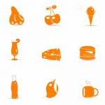 Abstract Orange Food Items Icon Pack